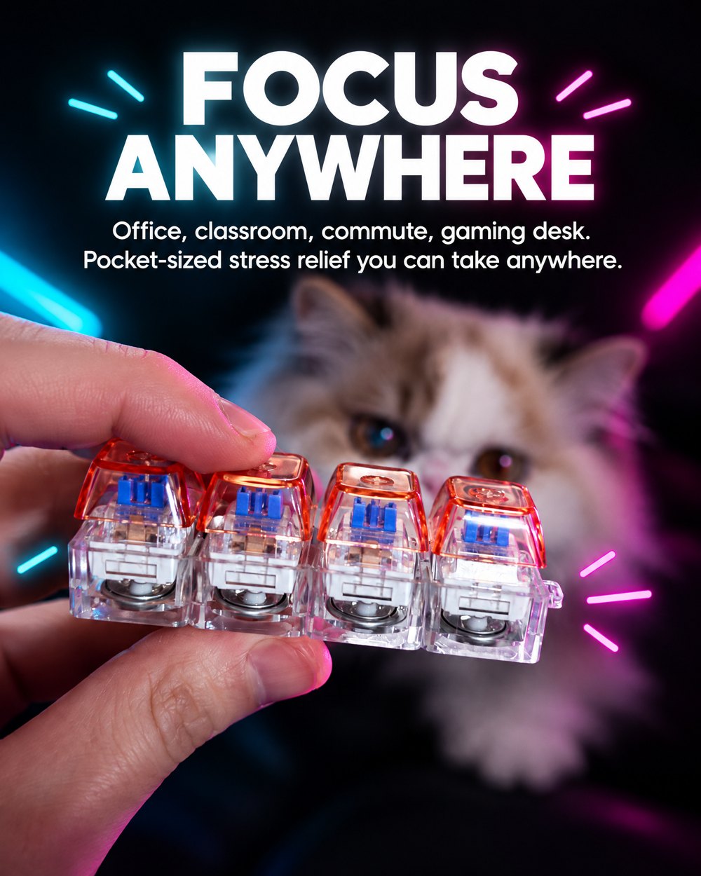 Focus anywhere: office, classroom, commute, gaming desk